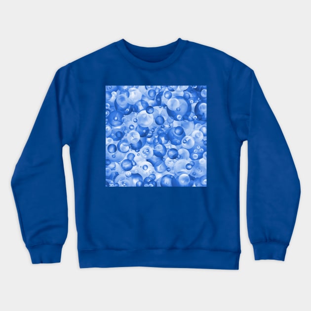 Bubbly Blue Bubble Pattern Crewneck Sweatshirt by Art by Deborah Camp